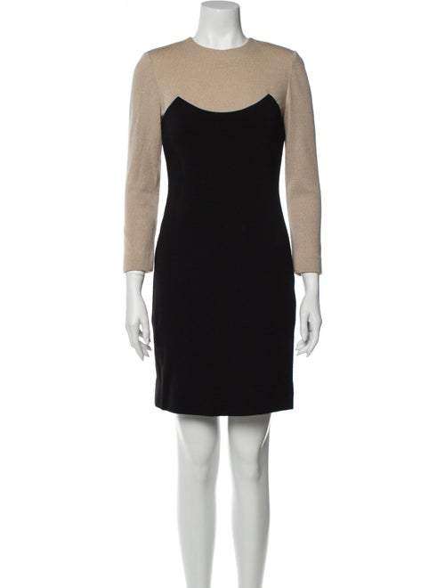 Bill Blass Colorblock Pattern Mini Dress Black