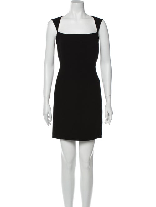 Bill Blass Square Neckline Mini Dress Black