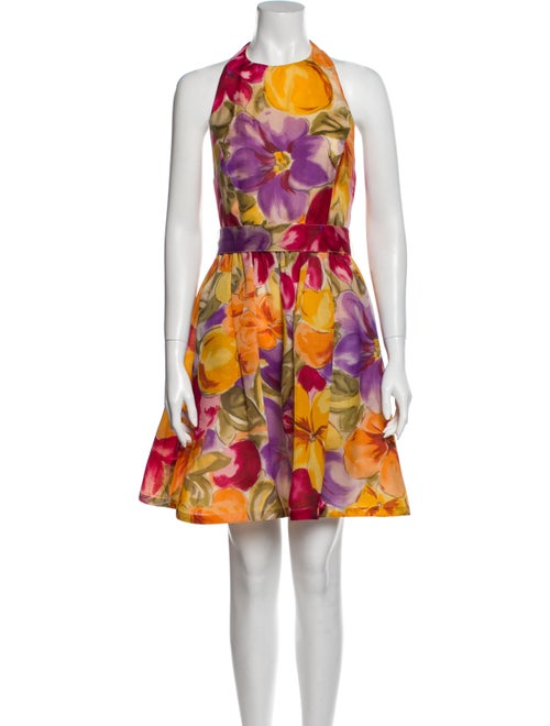 Bill Blass Silk Knee-Length Dress Yellow