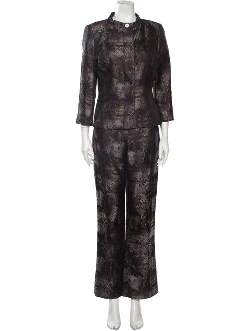 Bill Blass Printed Pantsuit Purple