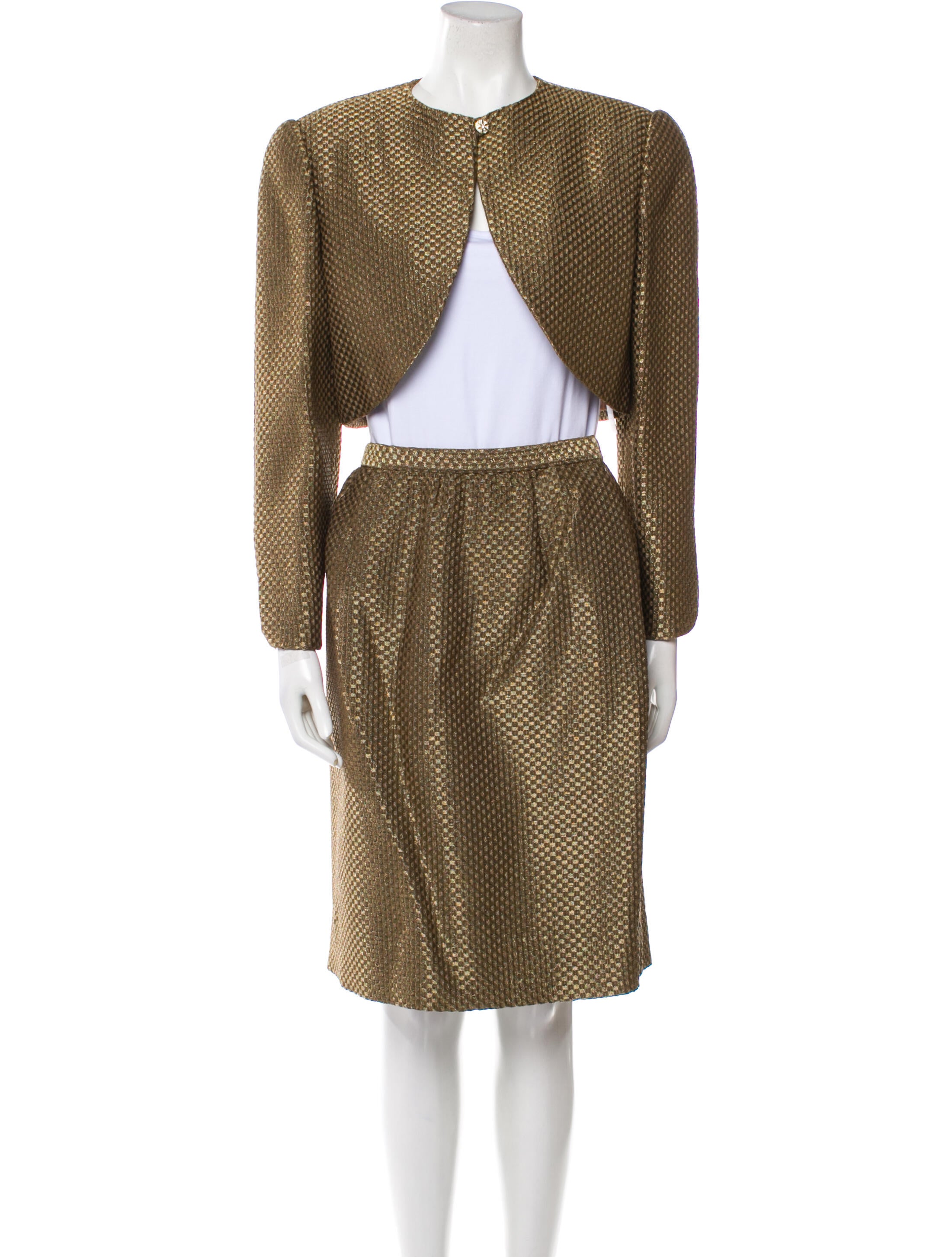 Bill Blass Vintage Printed Skirt Suit