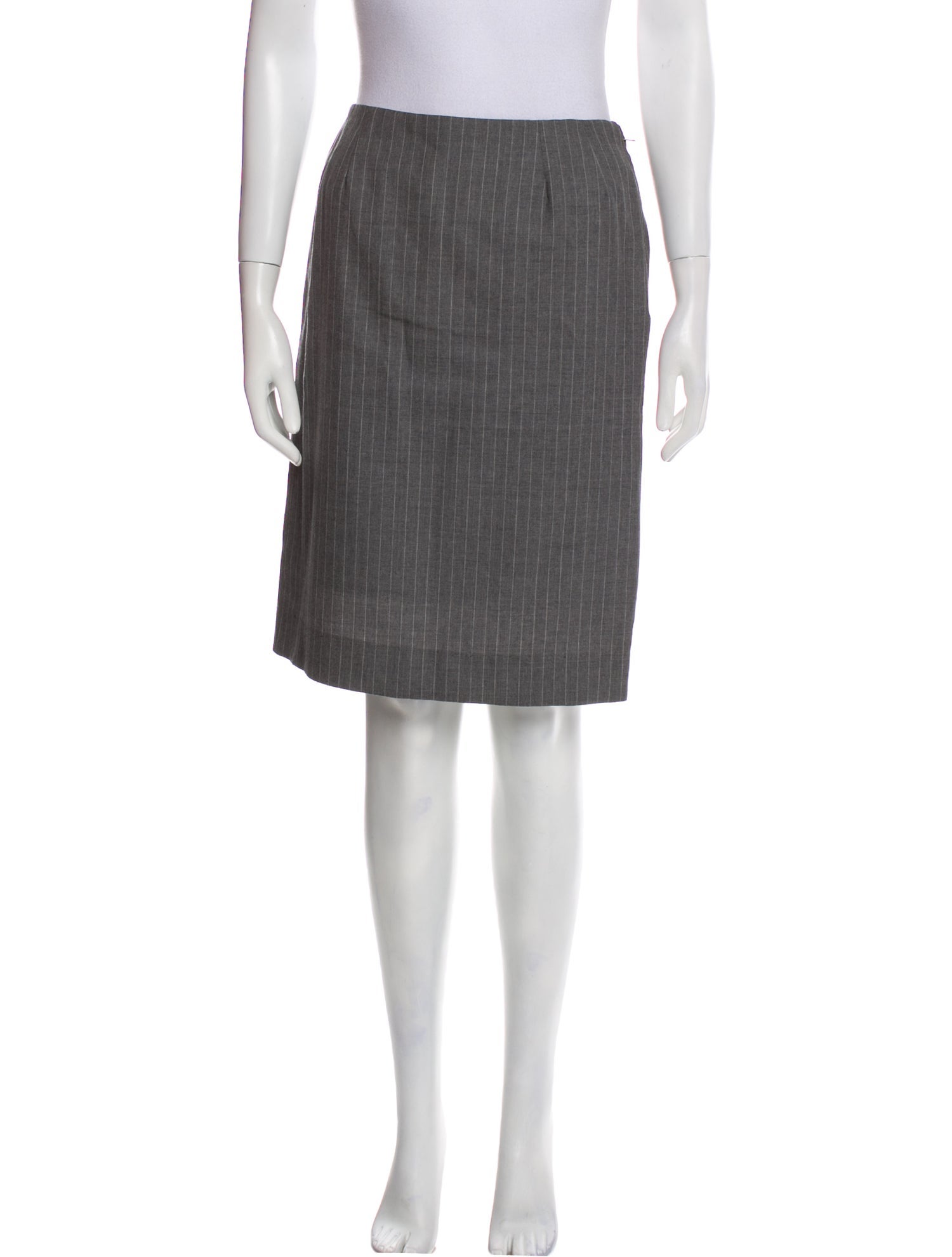 Bill Blass Striped Knee-Length Skirt