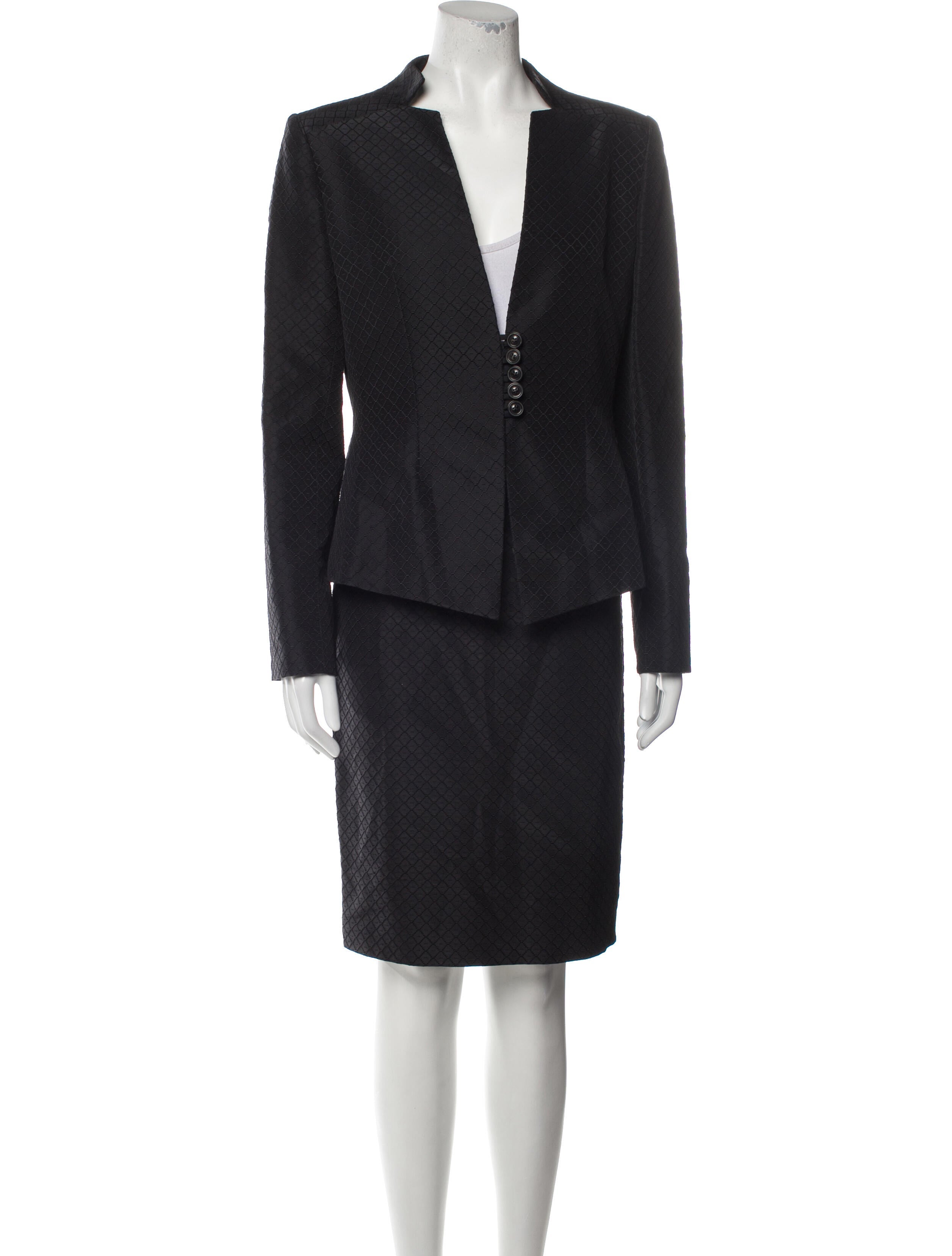 Bill Blass Printed Skirt Suit