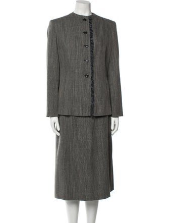 Bill Blass Raw-Edge Trim Skirt Set