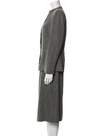 Bill Blass Raw-Edge Trim Skirt Set