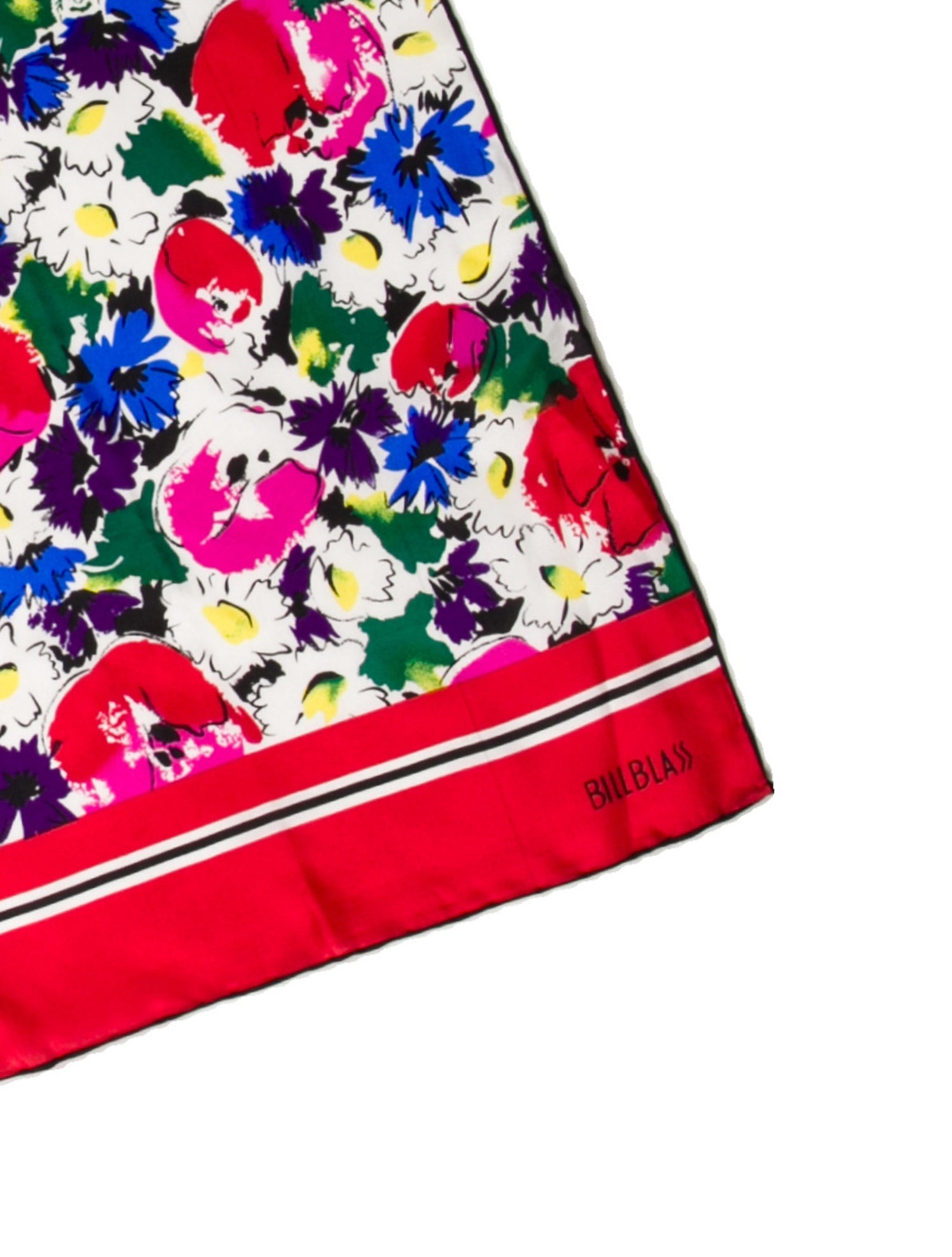 Bill Blass Silk Floral Print Scarf