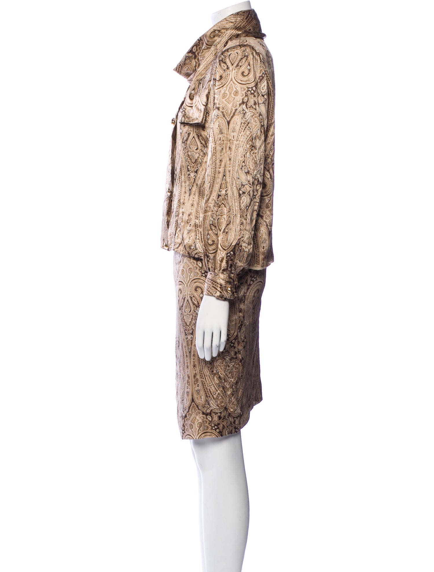 Bill Blass Paisley Print Skirt Set