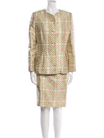 Bill Blass Printed Skirt Set