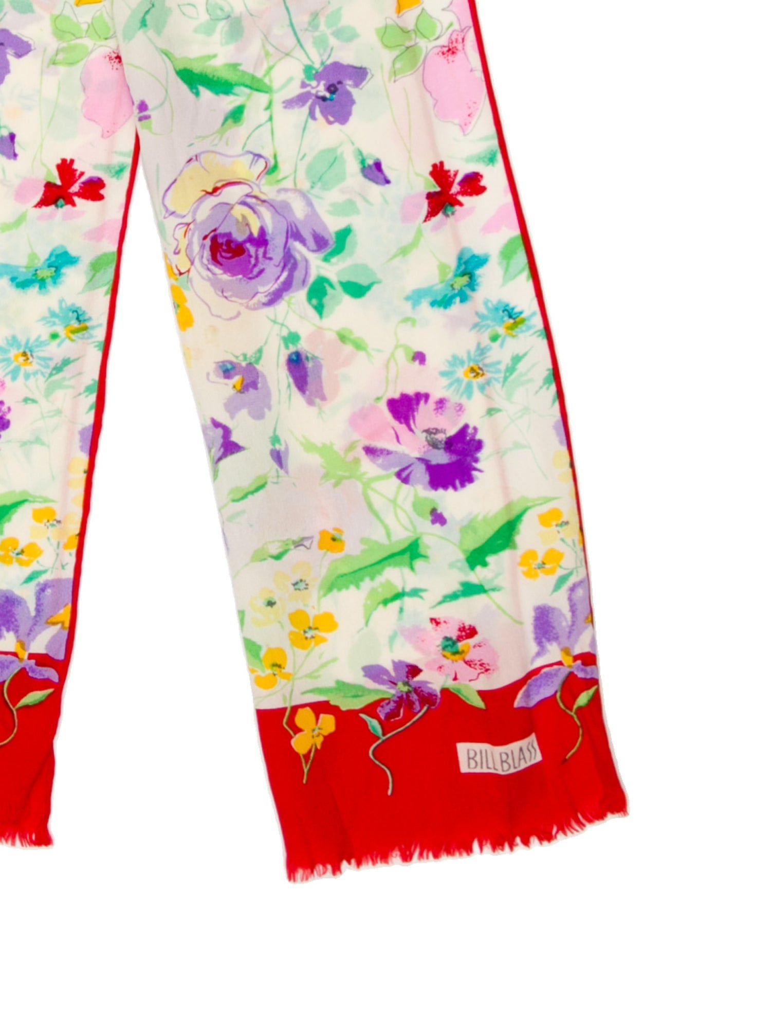 Bill Blass Silk Floral Print Scarf