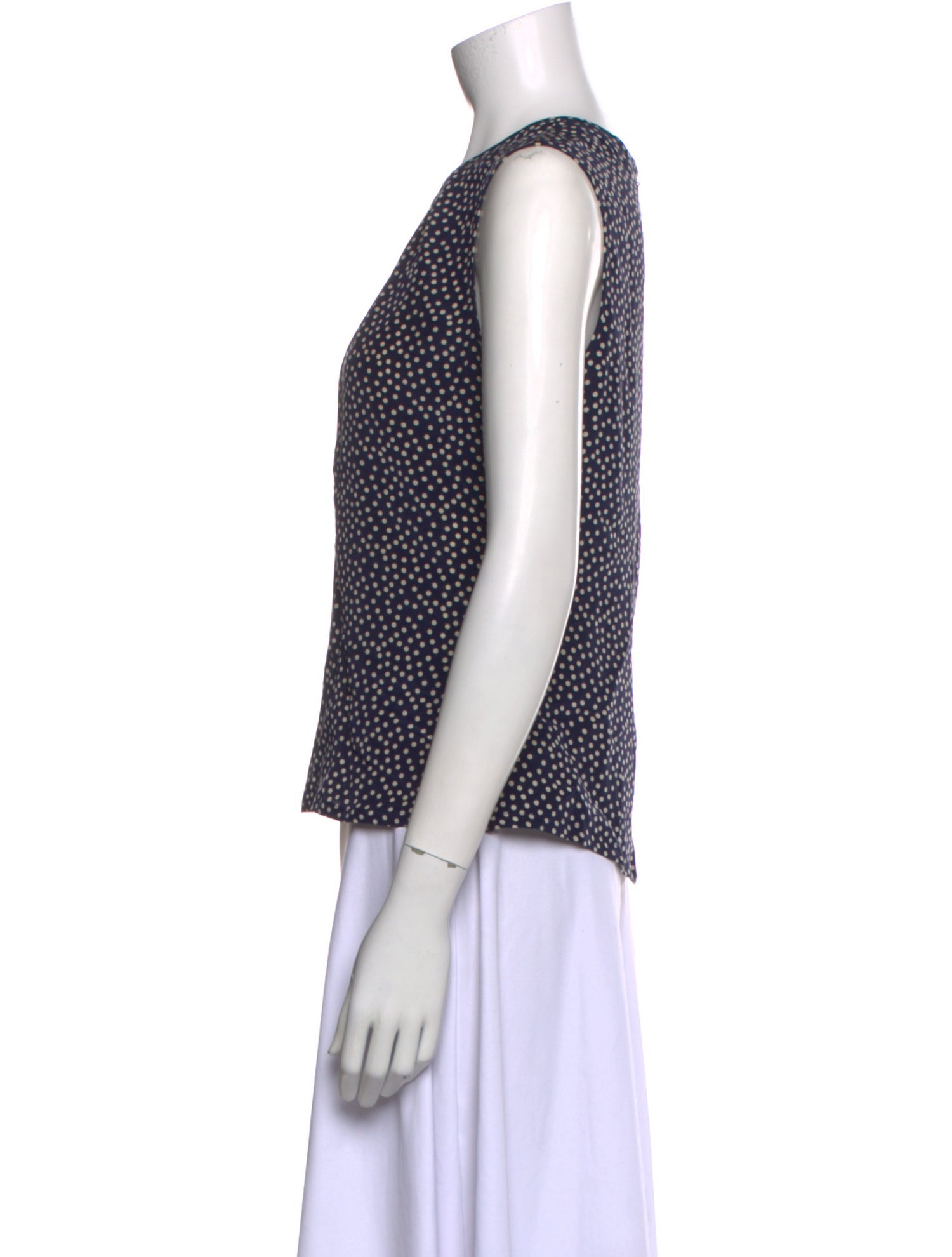 Bill Blass Polka Dot Print Crew Neck Top