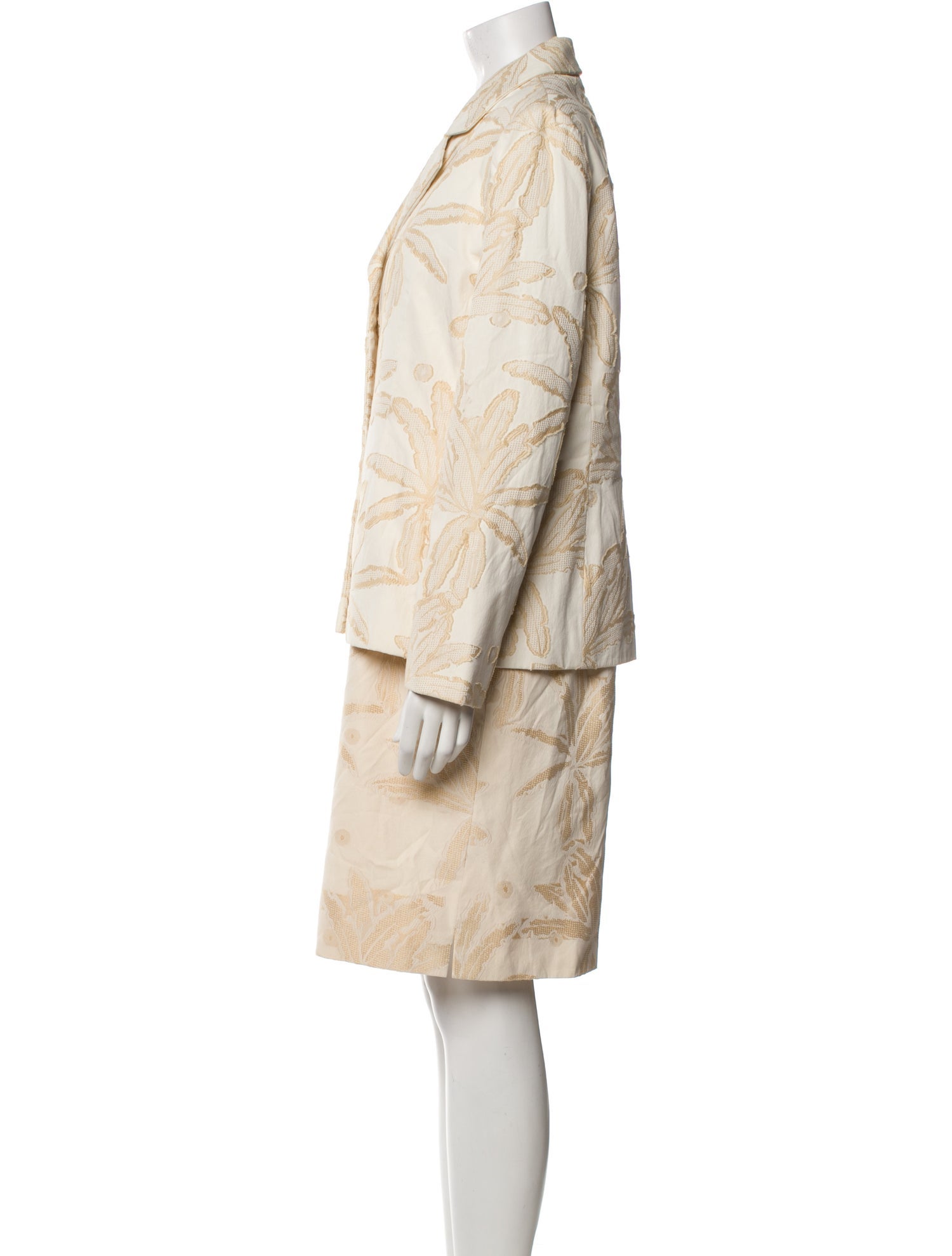 Bill Blass Printed Embroidered Accent Dress Set