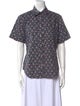 Bill Blass Floral Print Short Sleeve Button-Up Top