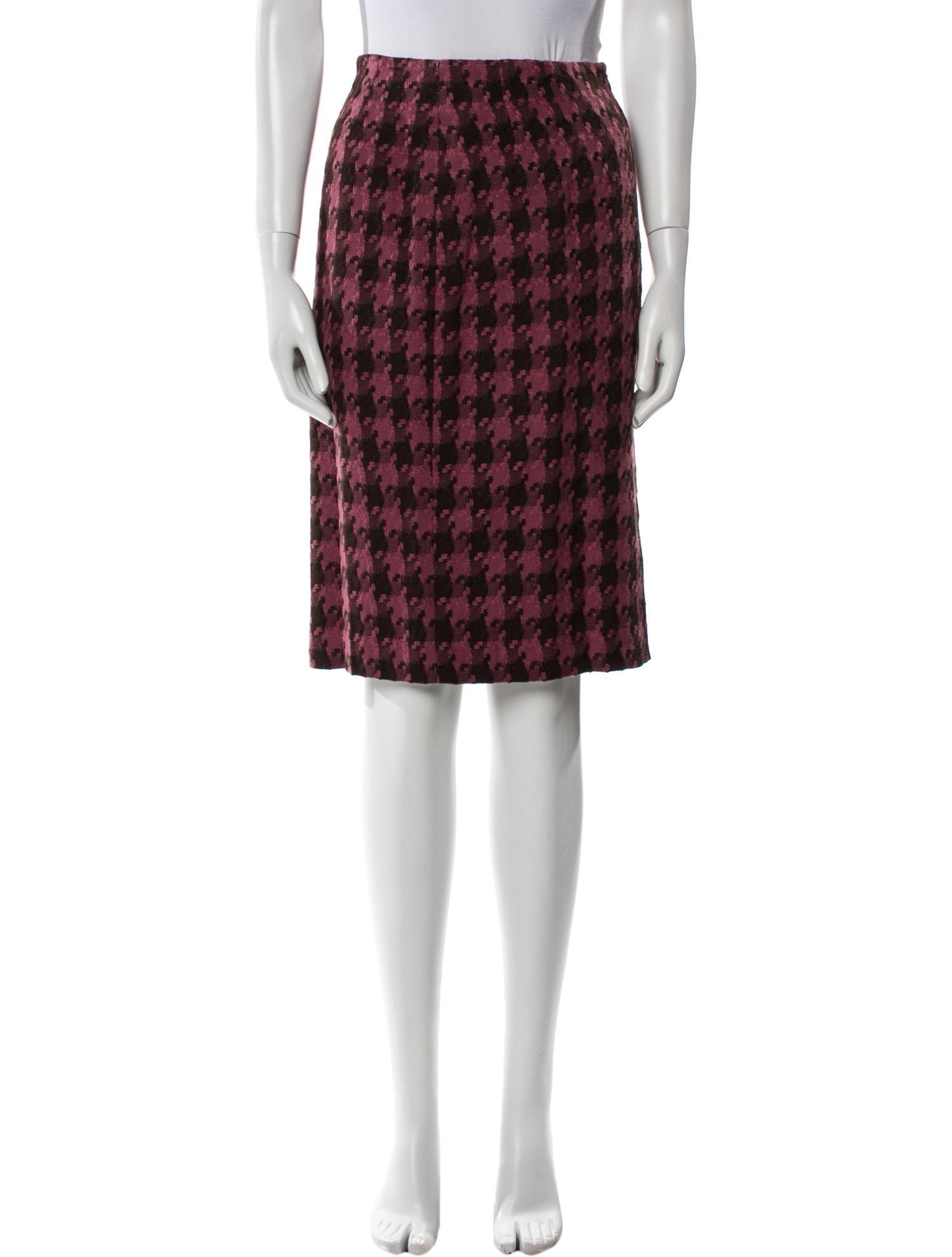 Bill Blass Houndstooth Print Knee-Length Skirt