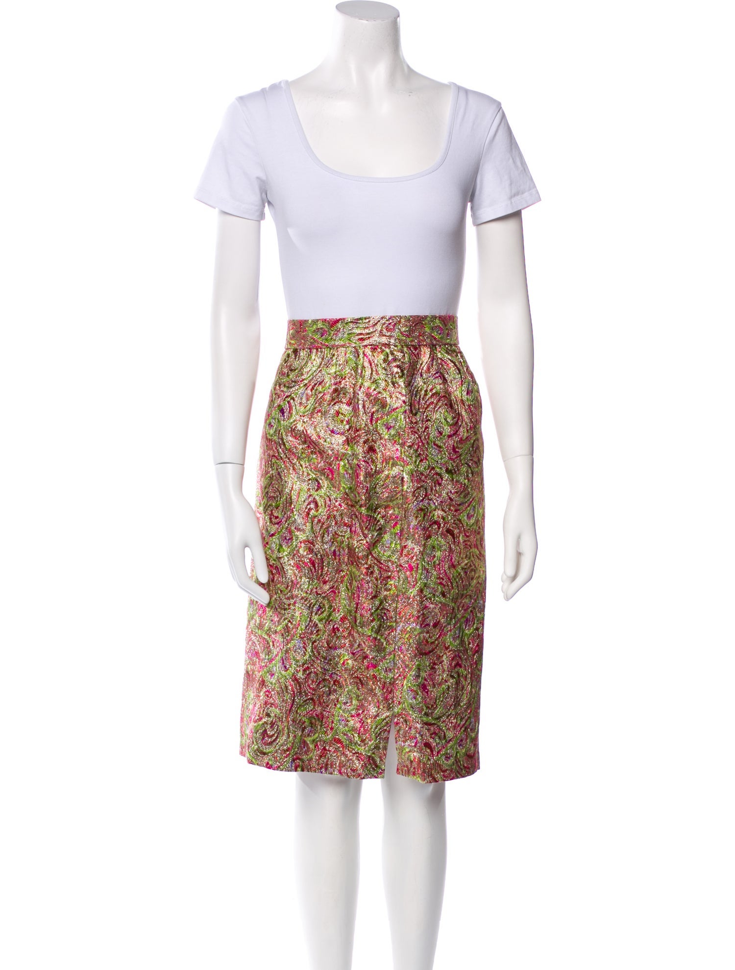 Bill Blass Printed Crystal Embellishments Skirt Set