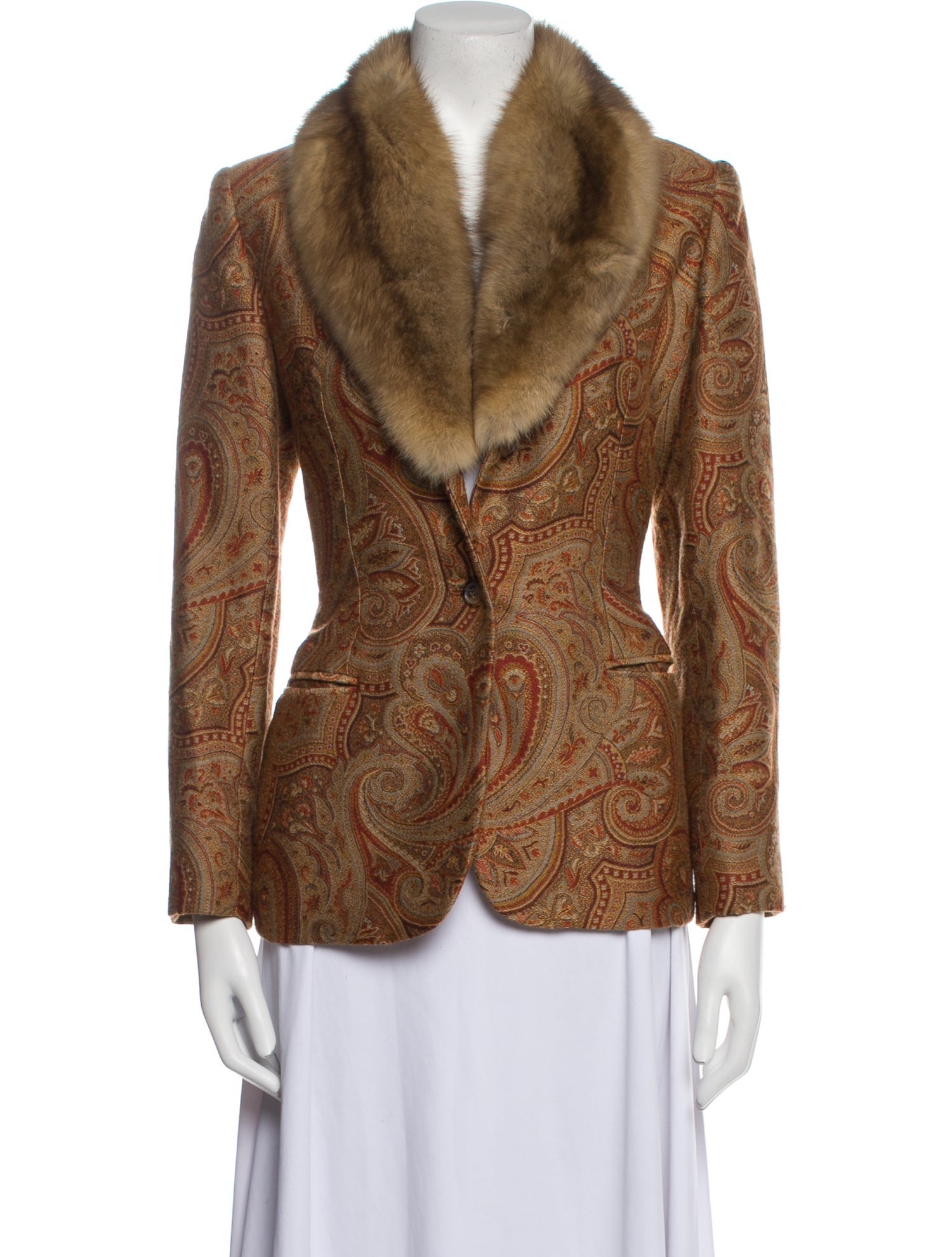 Bill Blass Vintage 1990's Faux Fur Jacket