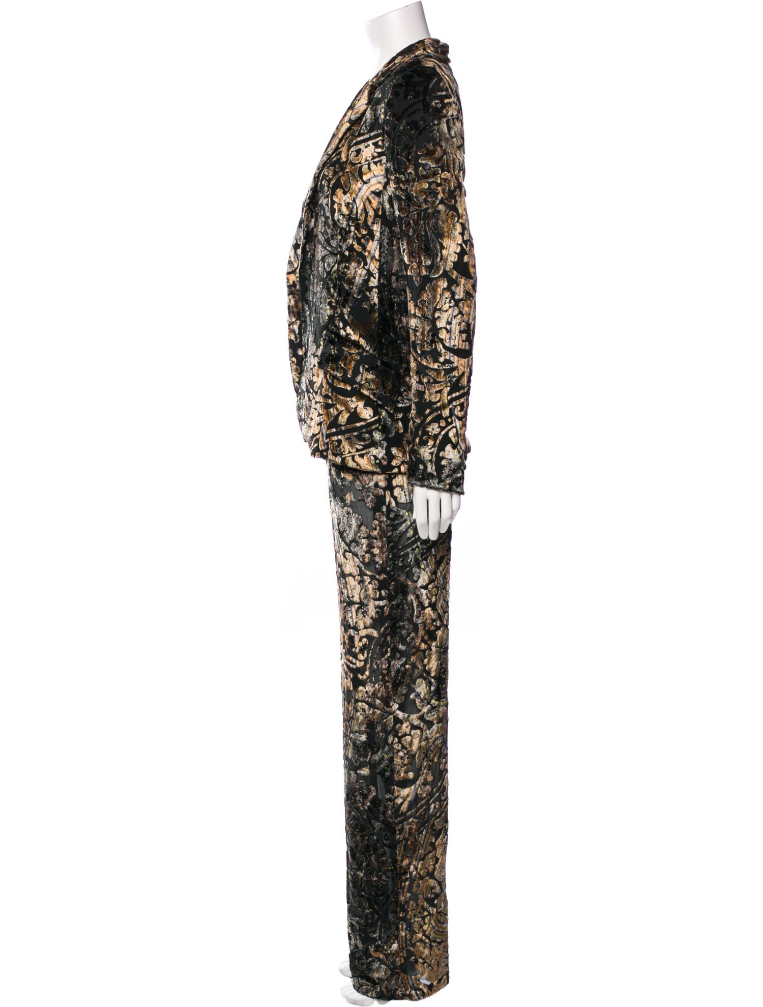 Bill Blass Velour Printed Pantsuit