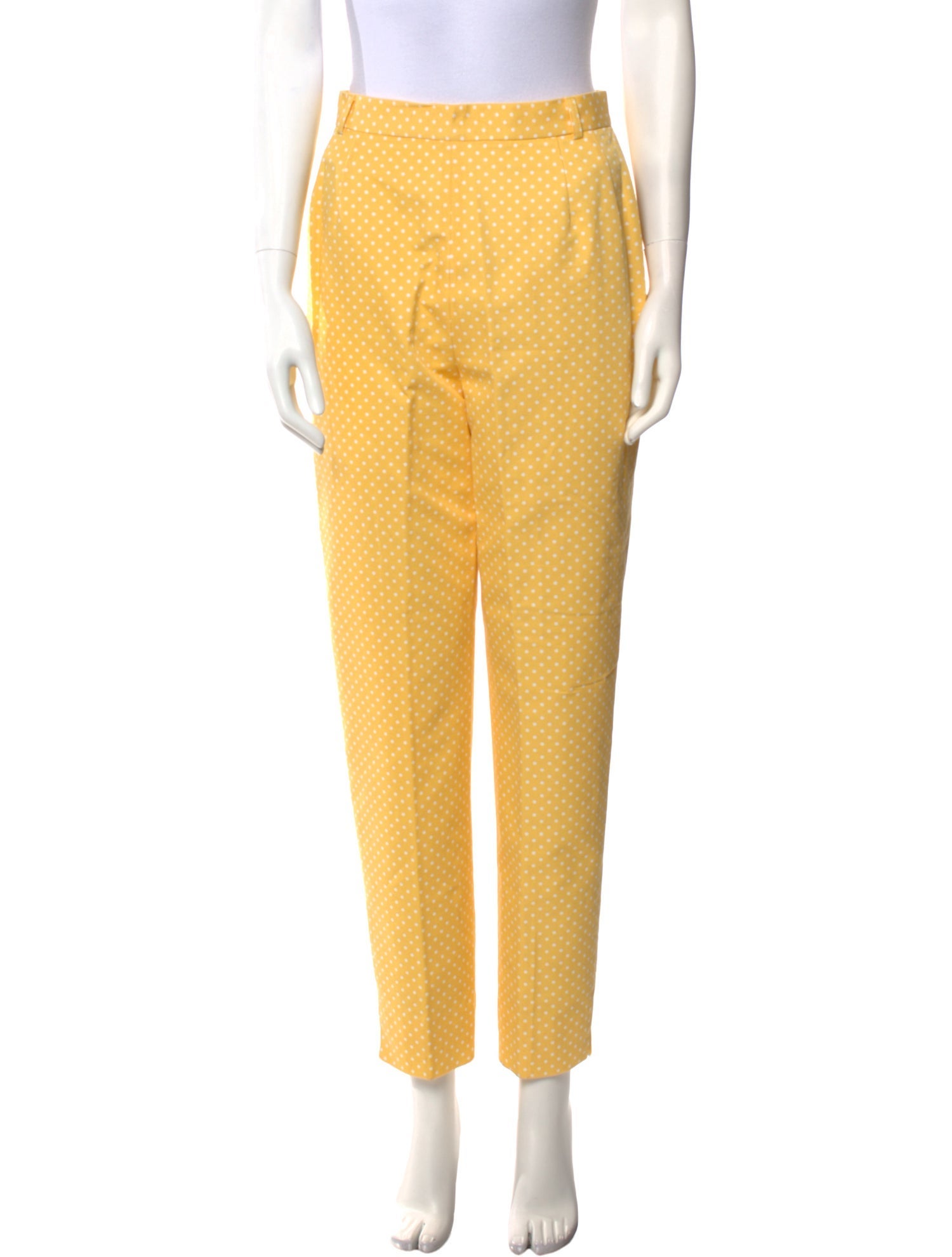 Bill Blass Polka Dot Print Straight Leg Pants