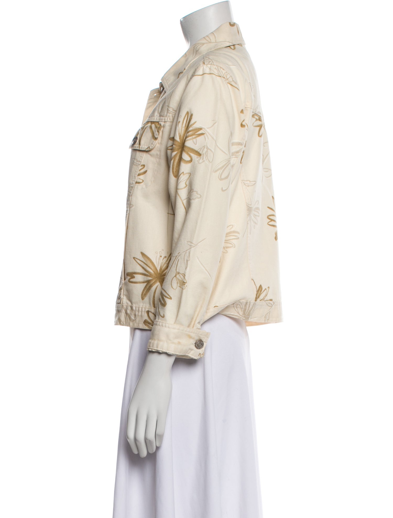 Bill Blass Floral Print Denim Jacket