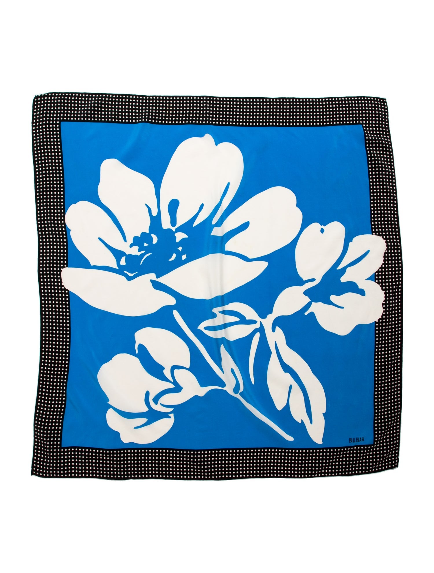 Bill Blass Silk Floral Print Scarf