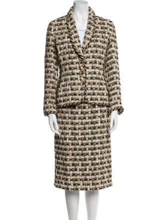 Bill Blass Tweed Pattern Skirt Suit