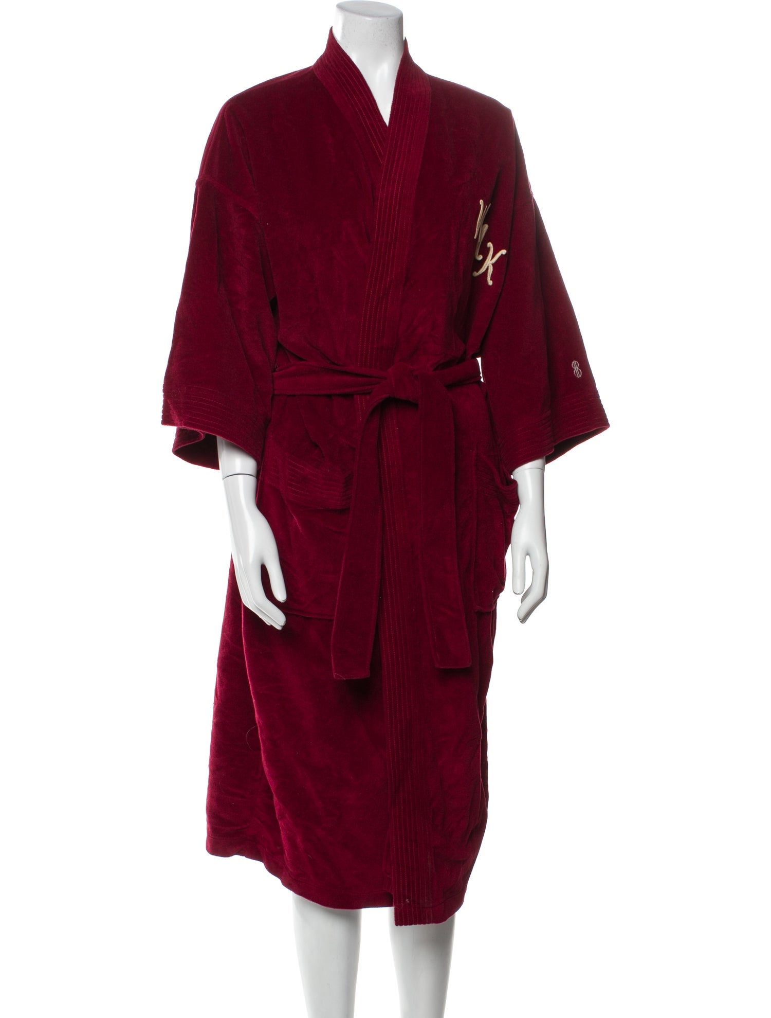 Bill Blass Embroidered Accent Robe