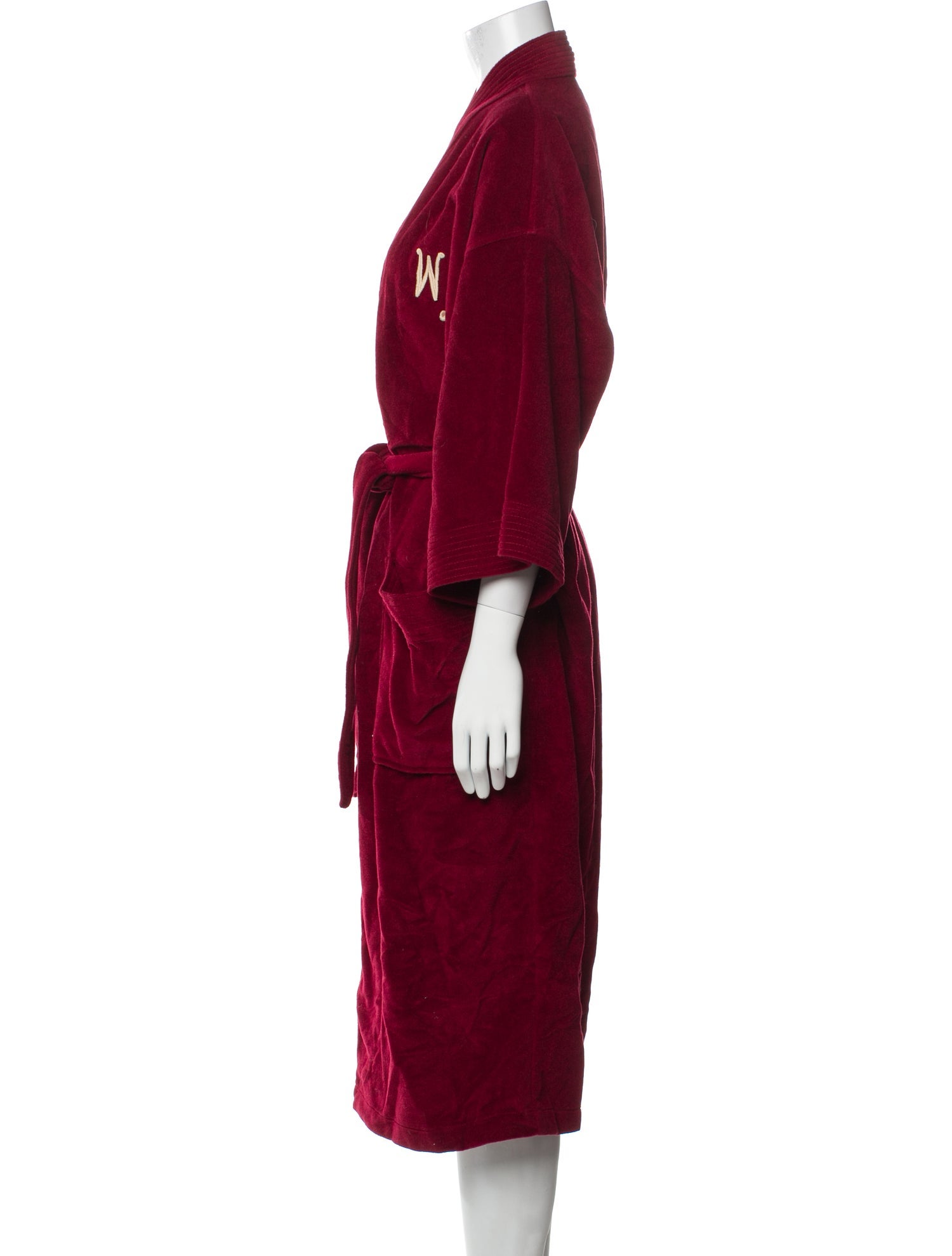 Bill Blass Embroidered Accent Robe