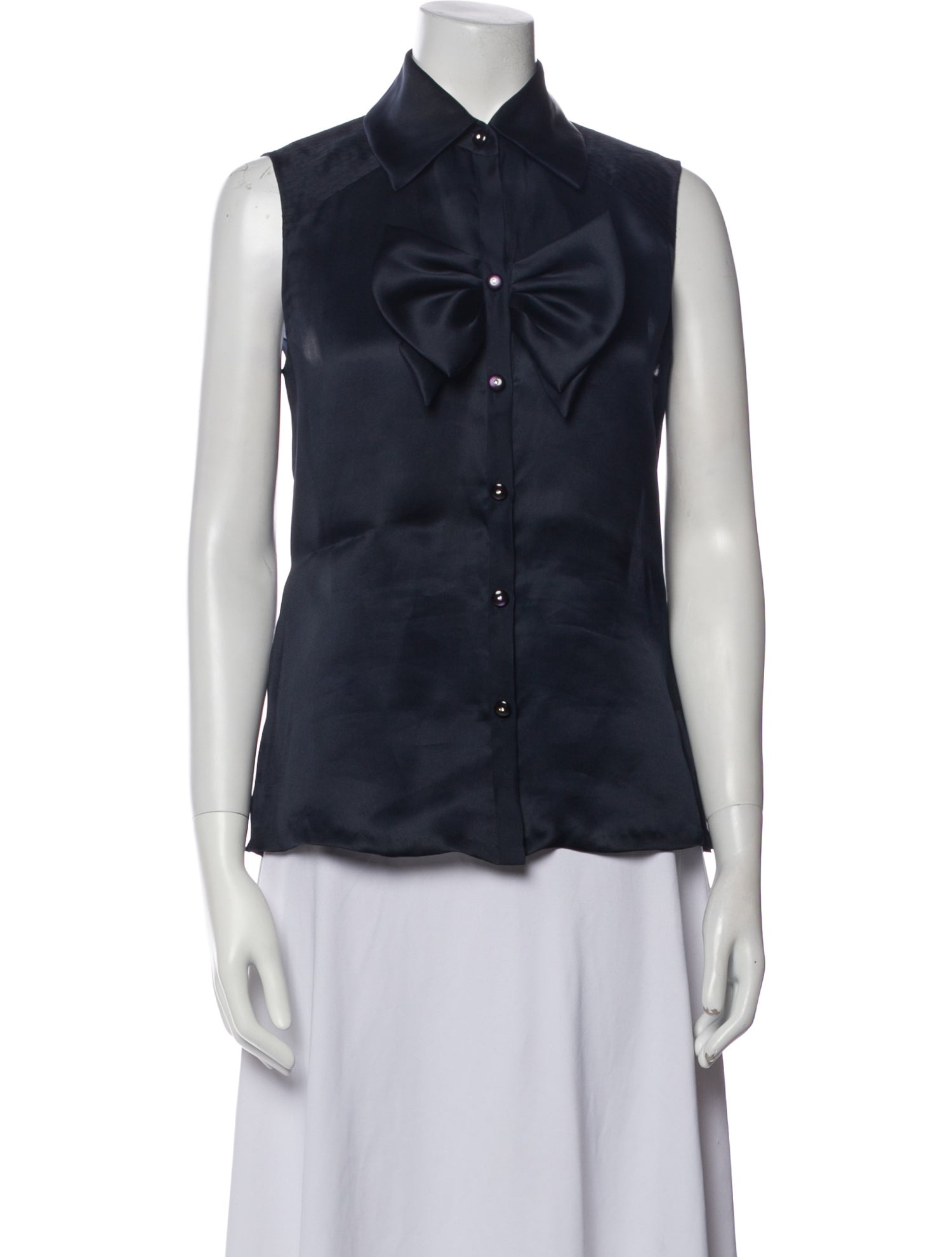 Bill Blass Sleeveless Button-Up Top