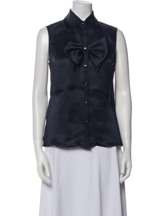 Bill Blass Sleeveless Button-Up Top