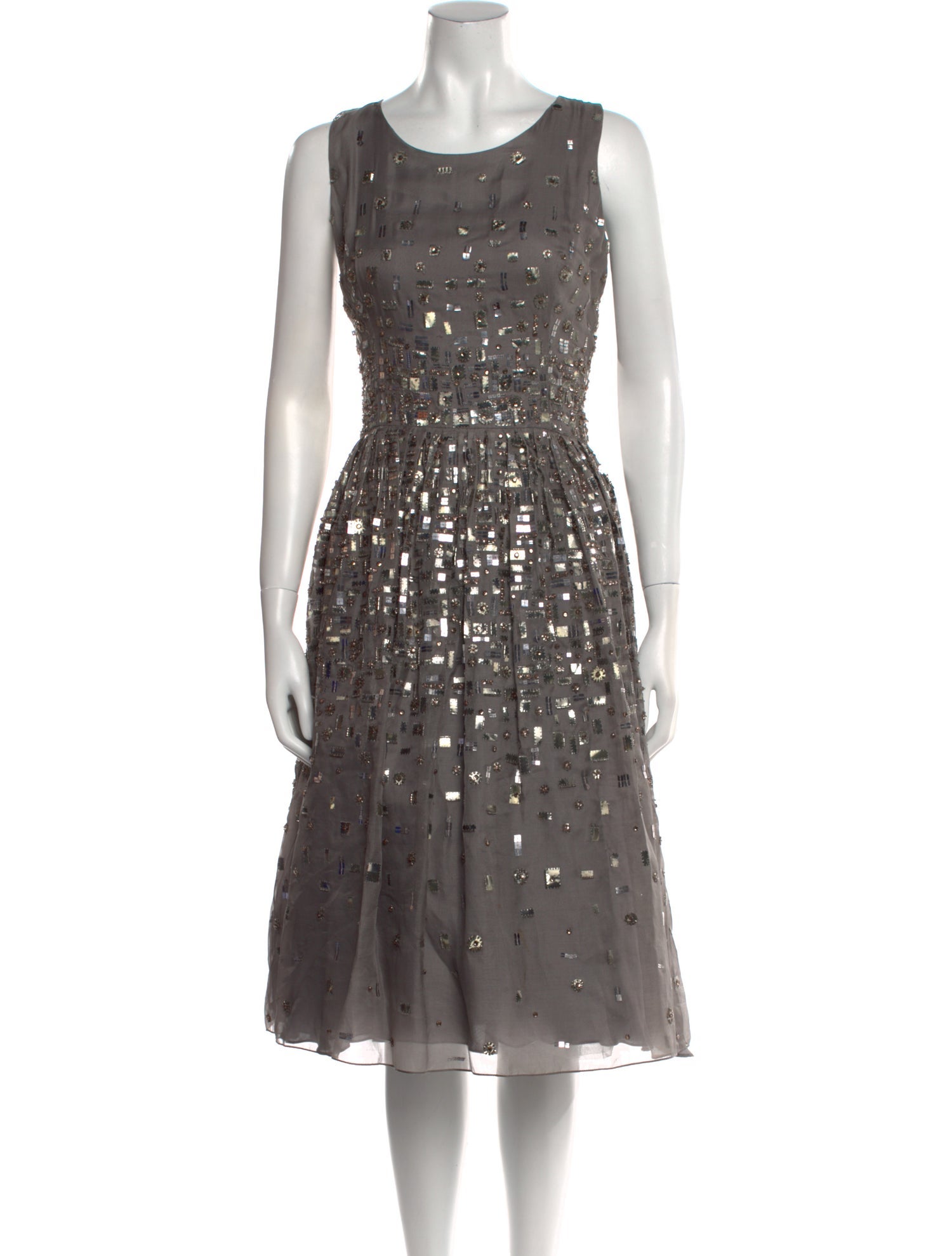 Bill Blass Printed Midi Length Dress