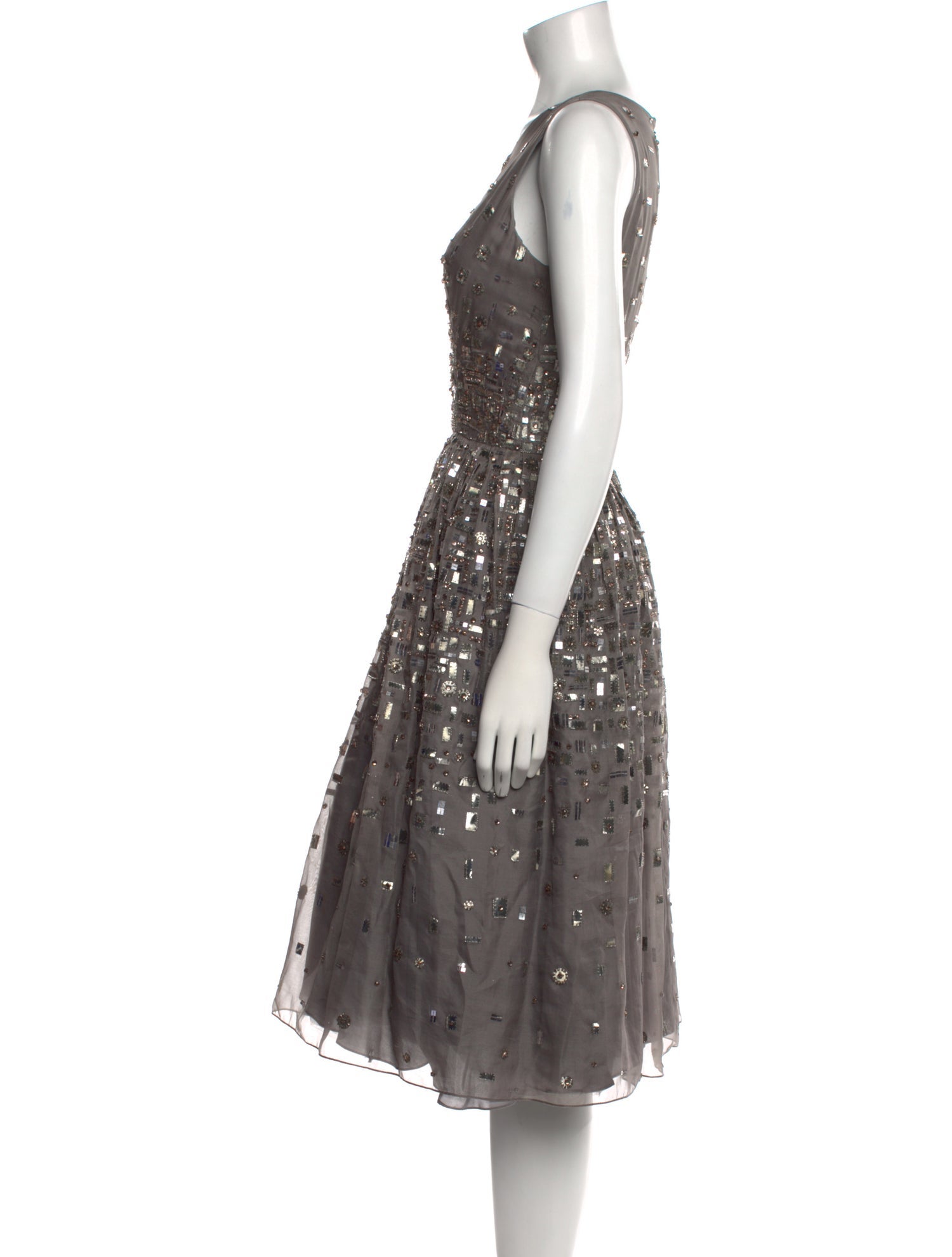 Bill Blass Printed Midi Length Dress