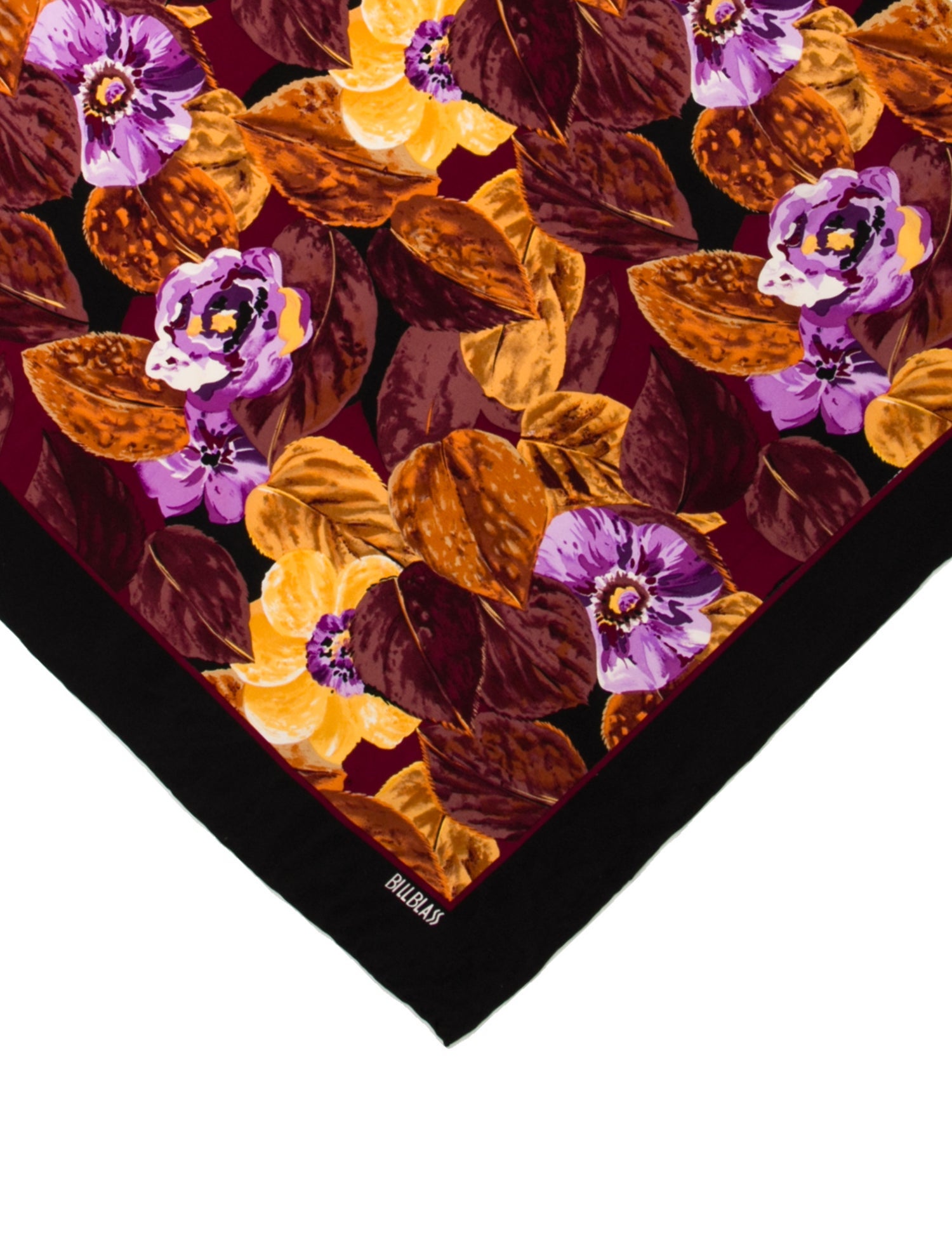 Bill Blass Silk Floral Print Scarf
