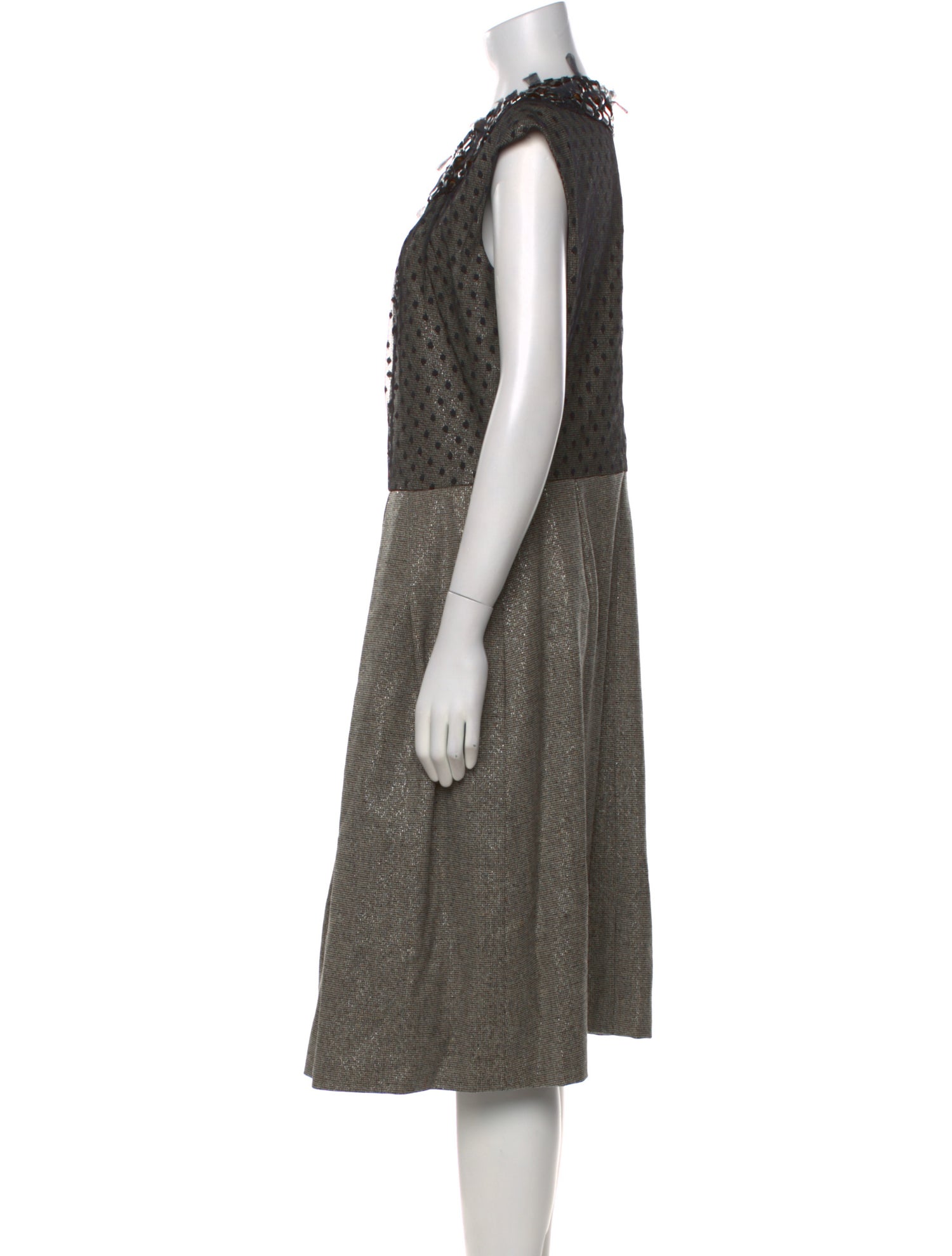 Bill Blass Polka Dot Print Midi Length Dress