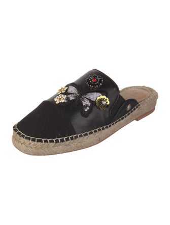 Bill Blass Leather Sequin Embellishments Mules