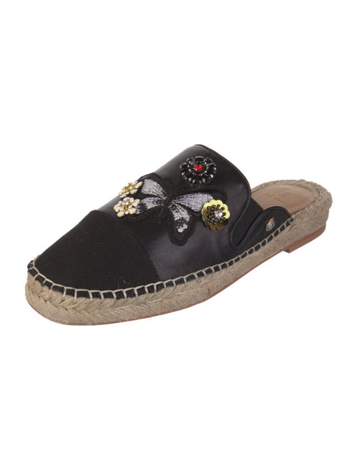 Bill Blass Leather Sequin Embellishments Mules