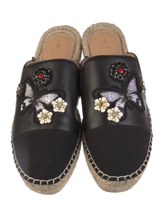 Bill Blass Leather Sequin Embellishments Mules