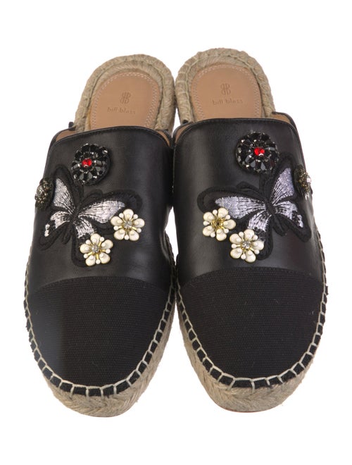 Bill Blass Leather Sequin Embellishments Mules