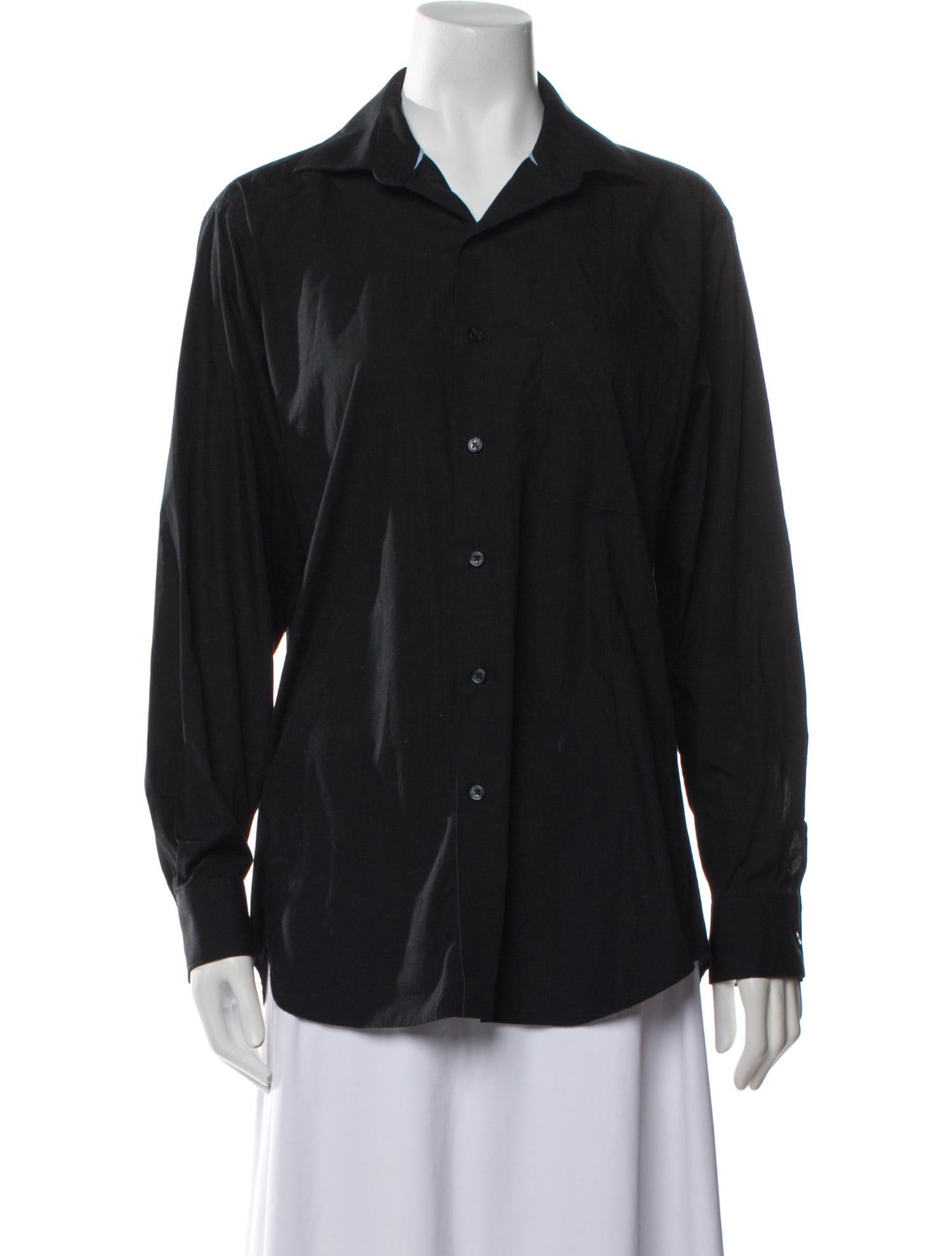 Bill Blass Long Sleeve Button-Up Top