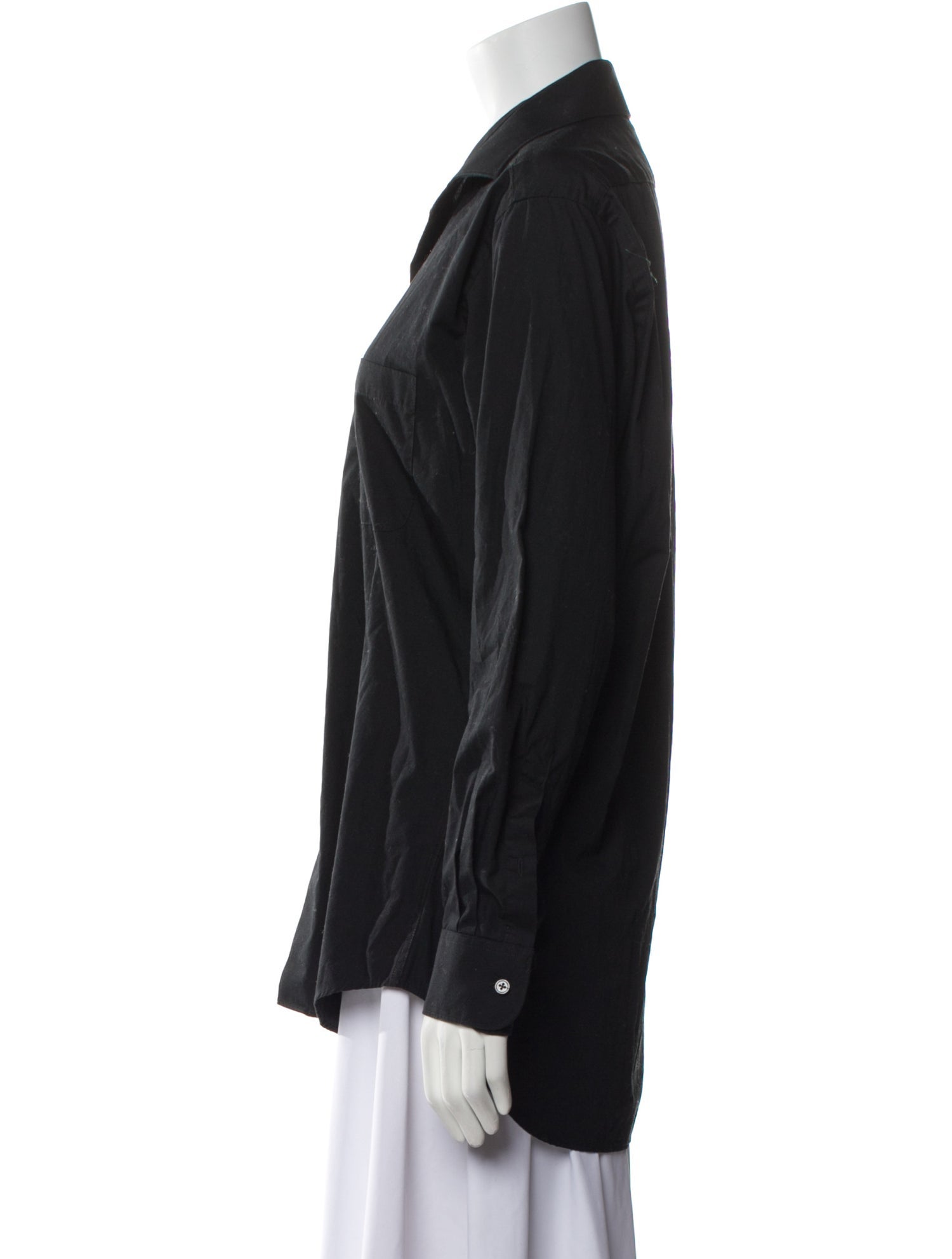 Bill Blass Long Sleeve Button-Up Top