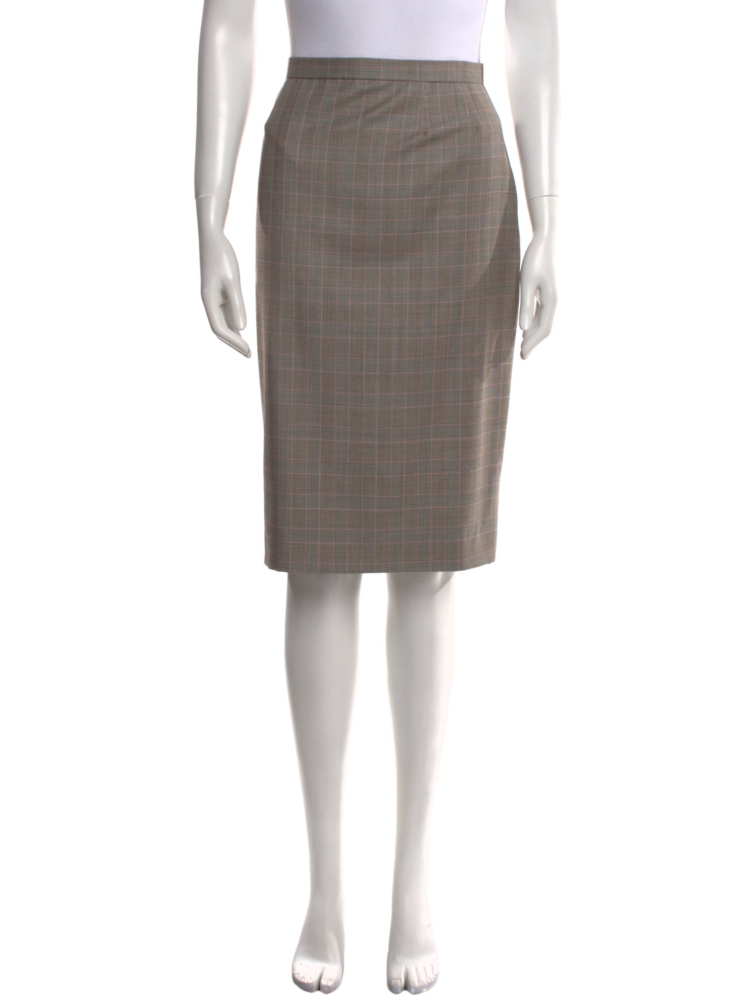 Bill Blass Plaid Print Knee-Length Skirt