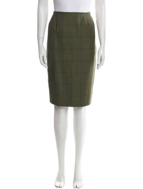 Bill Blass Plaid Print Knee-Length Skirt