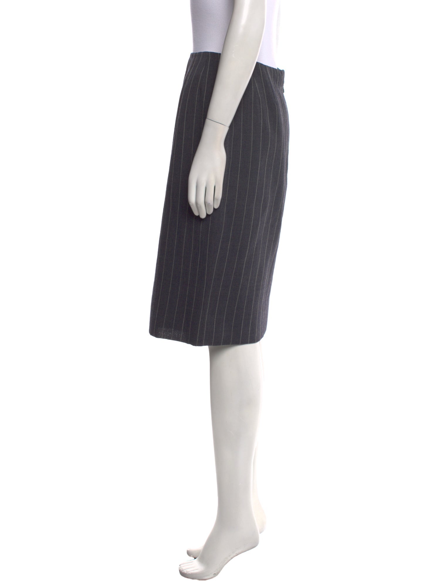 Bill Blass Striped Knee-Length Skirt