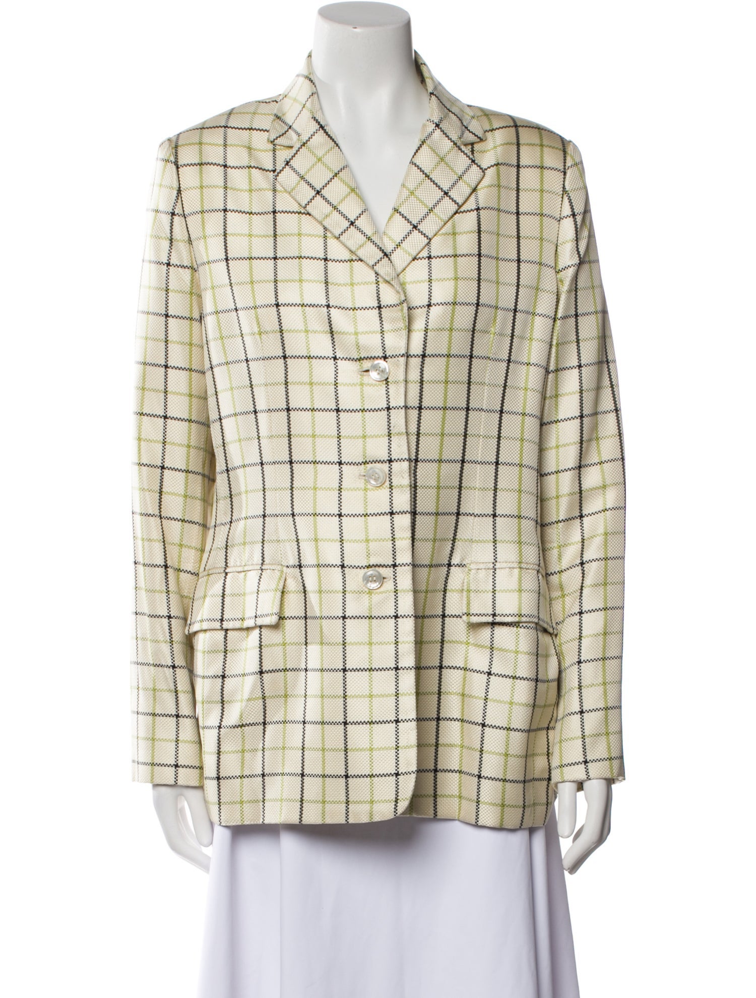 Bill Blass Plaid Print Blazer