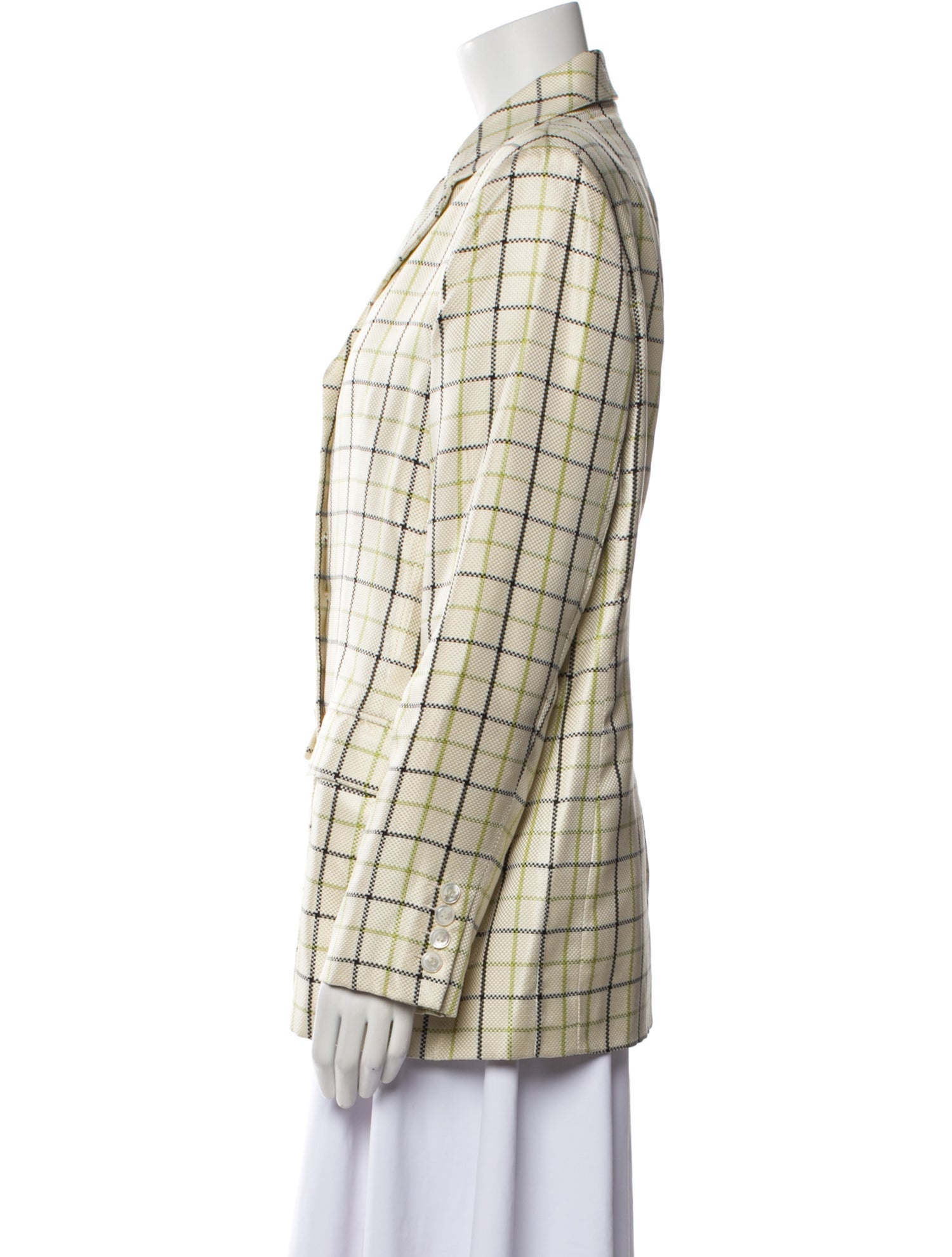 Bill Blass Plaid Print Blazer