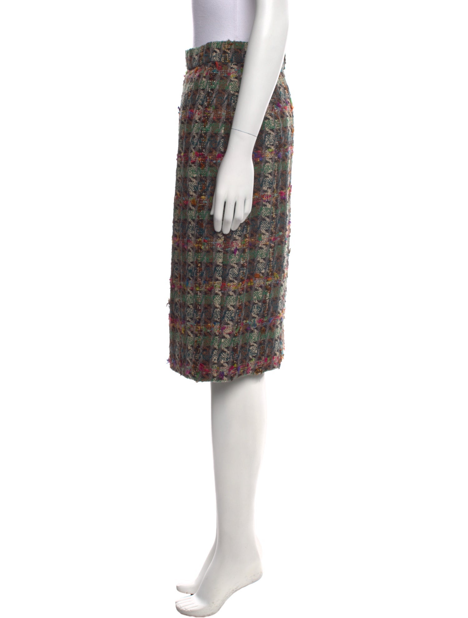 Bill Blass Plaid Print Knee-Length Skirt