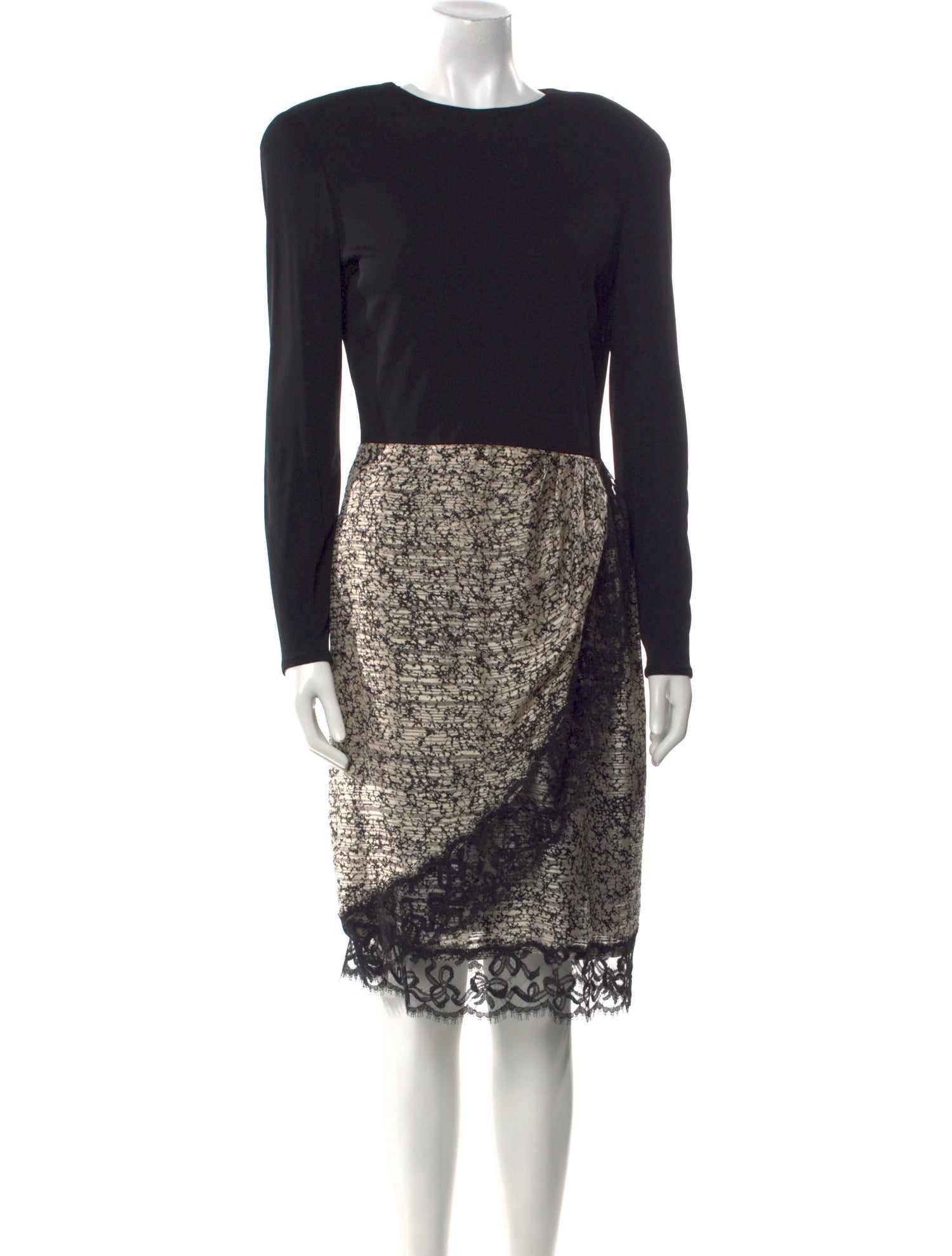 Bill Blass Lace Pattern Knee-Length Dress