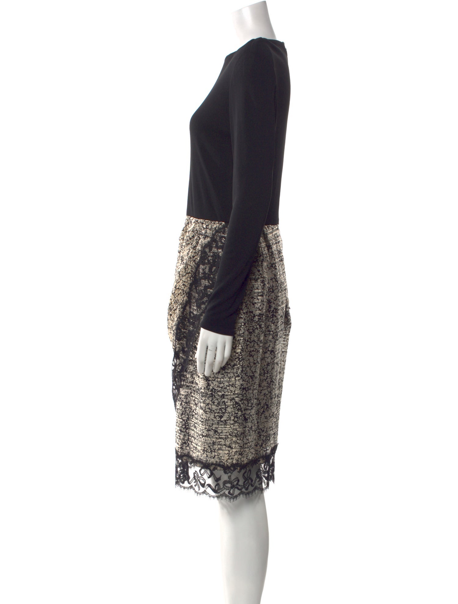 Bill Blass Lace Pattern Knee-Length Dress