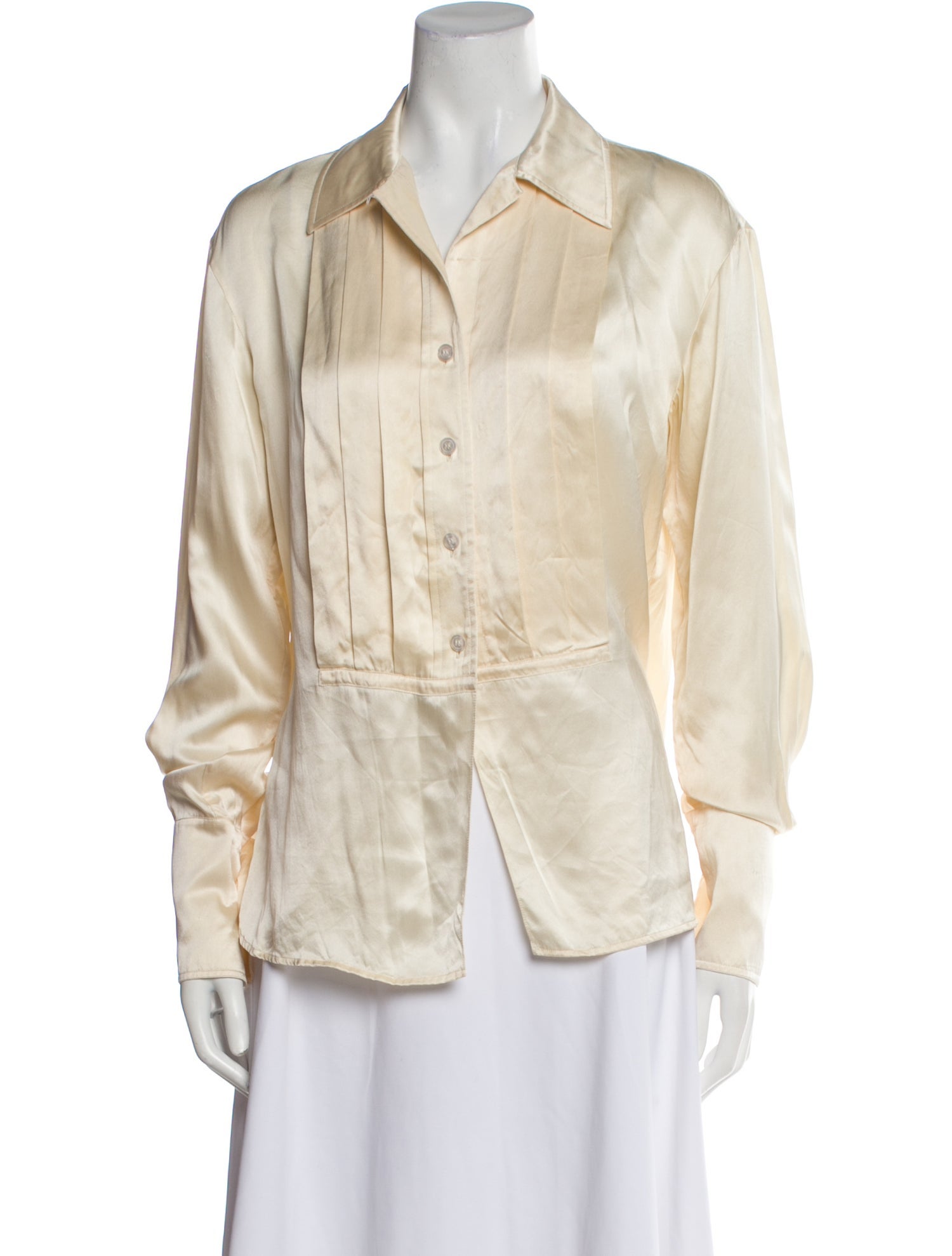 Bill Blass Long Sleeve Button-Up Top