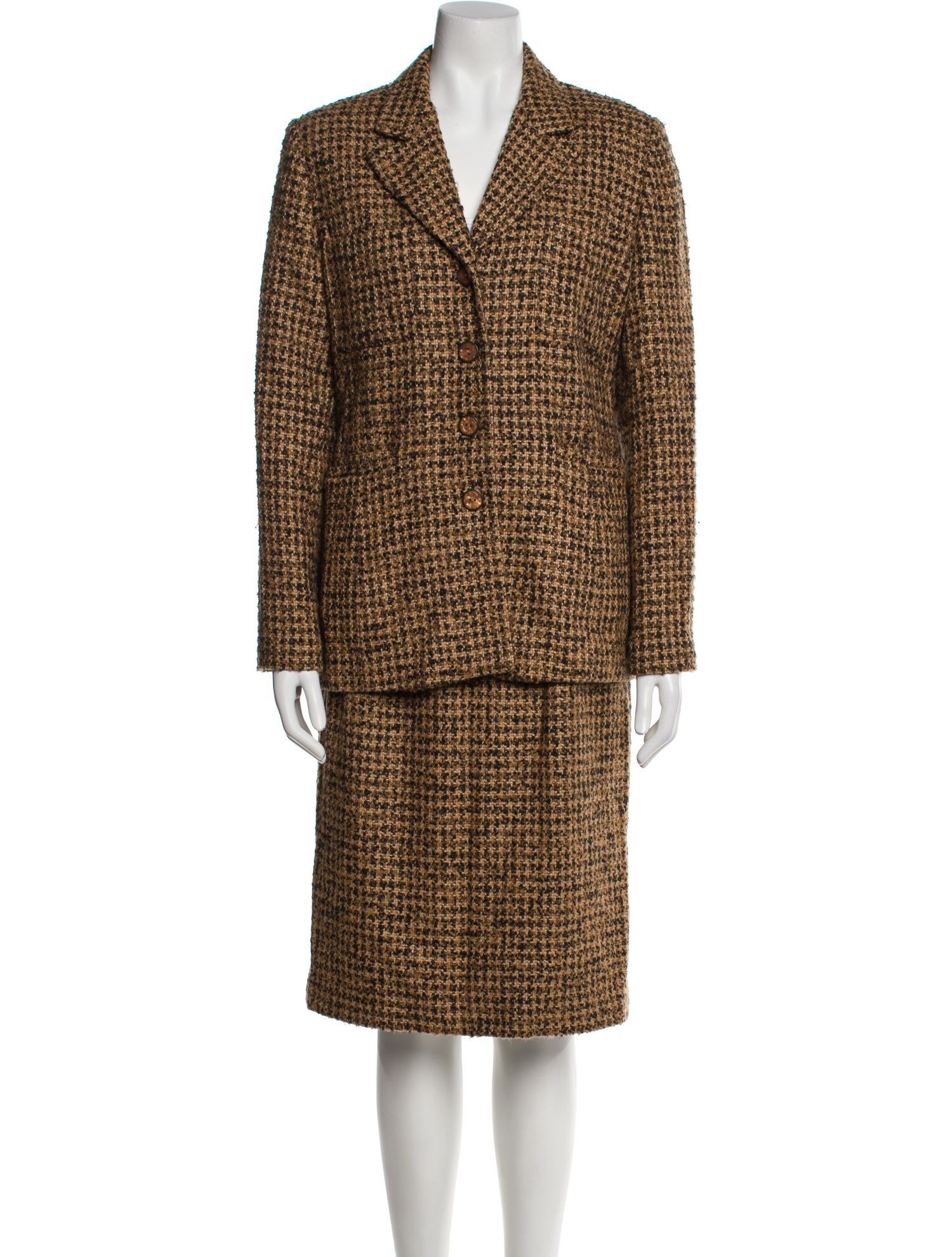 Bill Blass Tweed Pattern Skirt Set