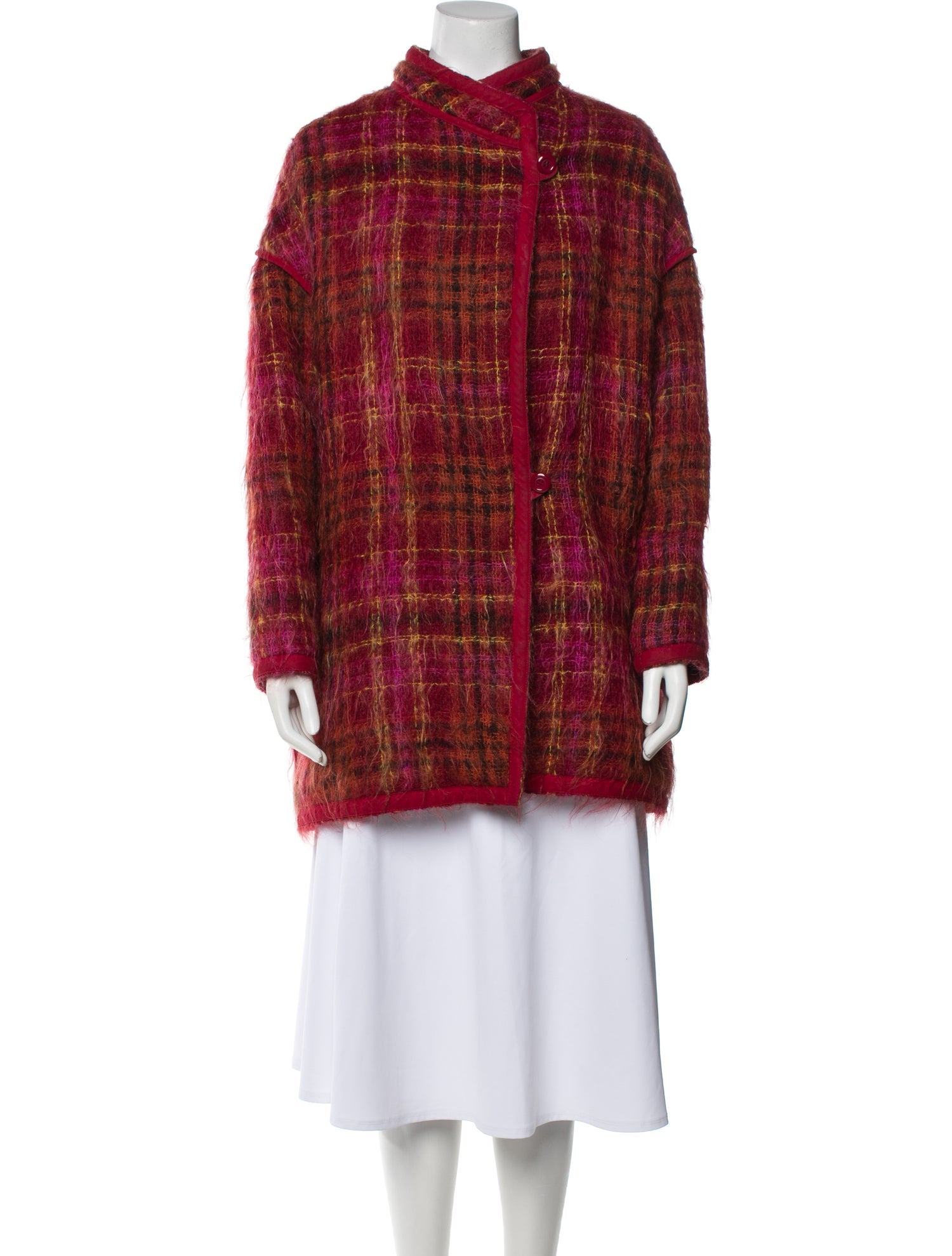 Bill Blass Mohair Plaid Print Jacket
