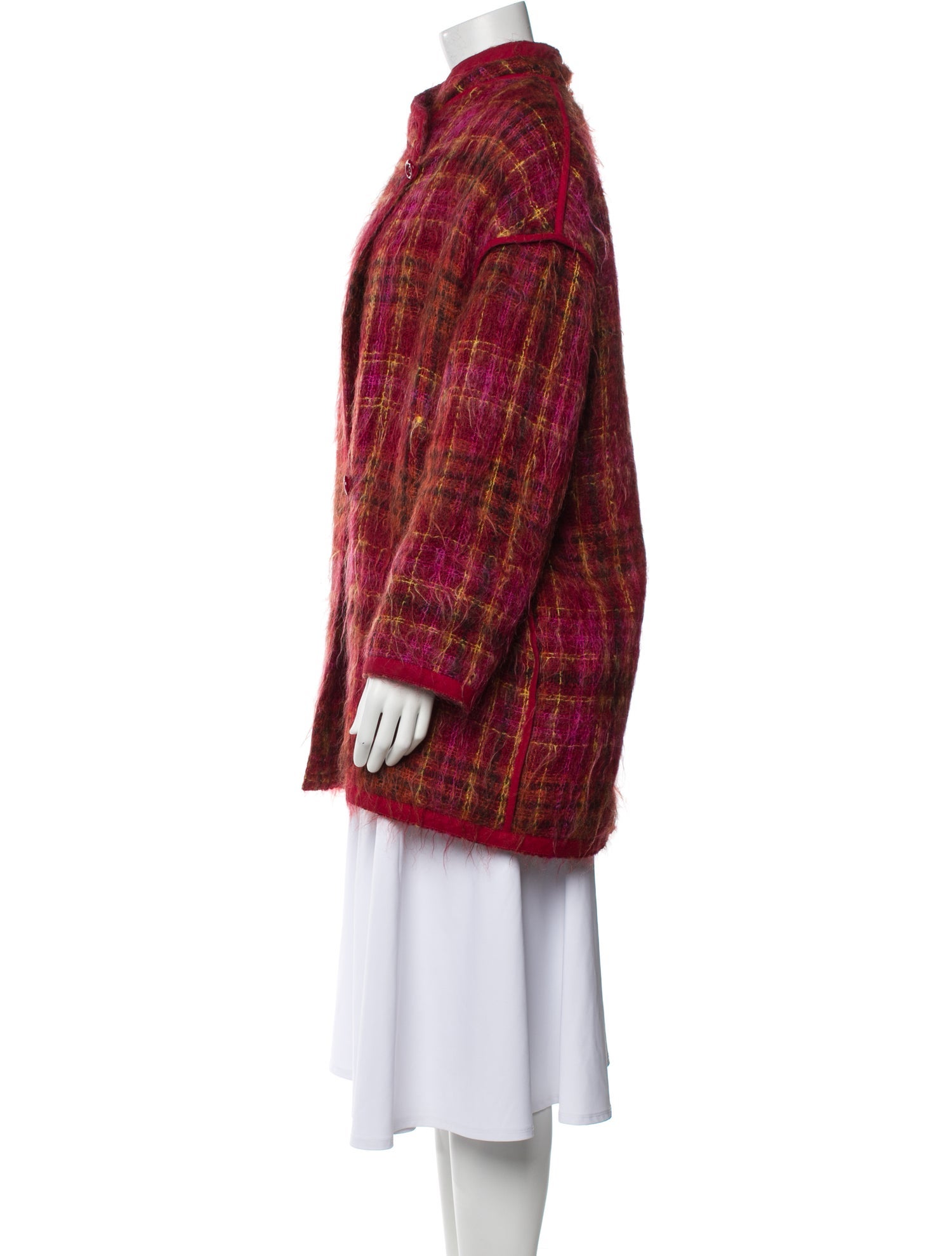 Bill Blass Mohair Plaid Print Jacket